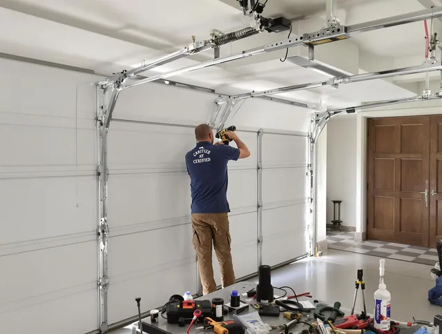 Pembroke Garage Door Repair certified technician performing precision garage door repair in Pembroke