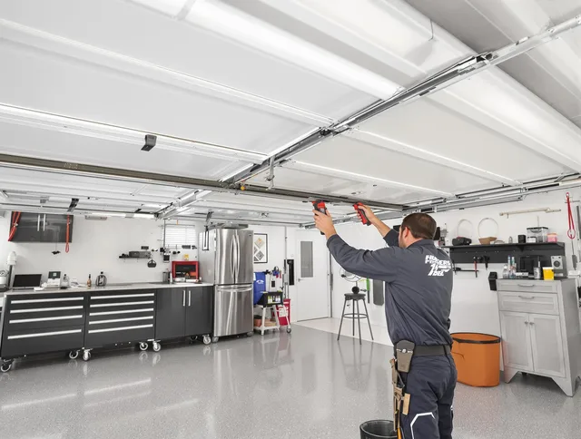 Overhead garage door repair service by Pembroke Garage Door Repair in Pembroke